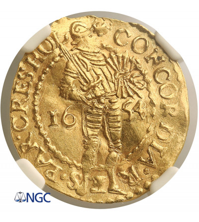 Netherlands, Province Holland. Ducat (Gouden Dukaat) 1654, Dordrecht - NGC MS 61, Top Pop