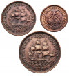 RPA, Elżbieta II (1952-1961). Zestaw 1/4 penny (Farthing) 1957, 1/2 penny 1955, 1 penny 1953