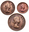 RPA, Elżbieta II (1952-1961). Zestaw 1/4 penny (Farthing) 1957, 1/2 penny 1955, 1 penny 1953