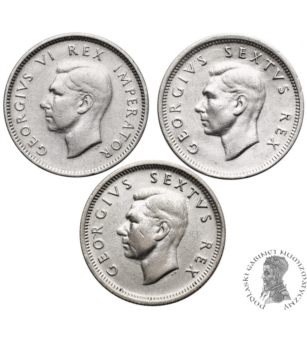 RPA, Jerzy VI (1936-1952). Zestaw 6 Pence 1945 RPA, Jerzy VI (1936-1952). Zestaw 6 Pence 1945