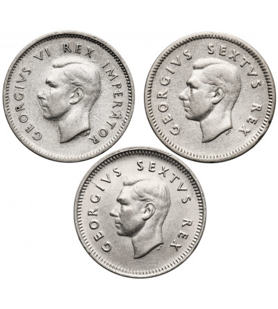 South Africa, George VI (1936-1952). Set of 3 Pence 1943, 1948, 1952