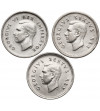 South Africa, George VI (1936-1952). Set of 3 Pence 1943, 1948, 1952