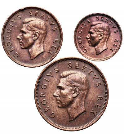South Africa, George VI (1936-1952). Set of 1/4 Penny (Farthing) 1952, 1/2 Penny 1952, 1 Penny 1952