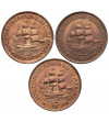 South Africa, George V (1910-1936). Set of 1/2 Penny 1925, 1931, 1936