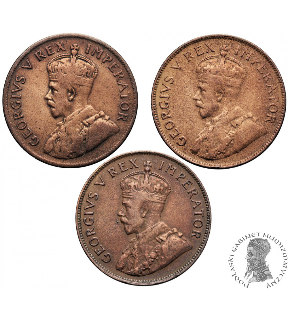 RPA, Jerzy V (1910-1936). Zestaw 1 penny 1923, 1927, 1932 RPA, Jerzy V (1910-1936). Zestaw 1 penny 1923, 1927, 1932