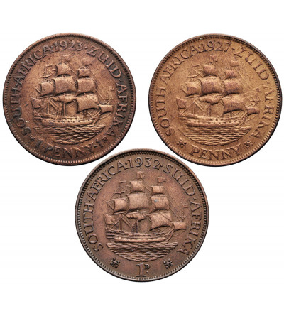South Africa, George V (1910-1936). Set of 1 Penny 1923, 1927, 1932