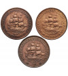 South Africa, George V (1910-1936). Set of 1 Penny 1923, 1927, 1932
