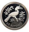 Malaysia. 25 Ringgit 1976, Rhinoceros Hornbill, series: Conservation - Proof