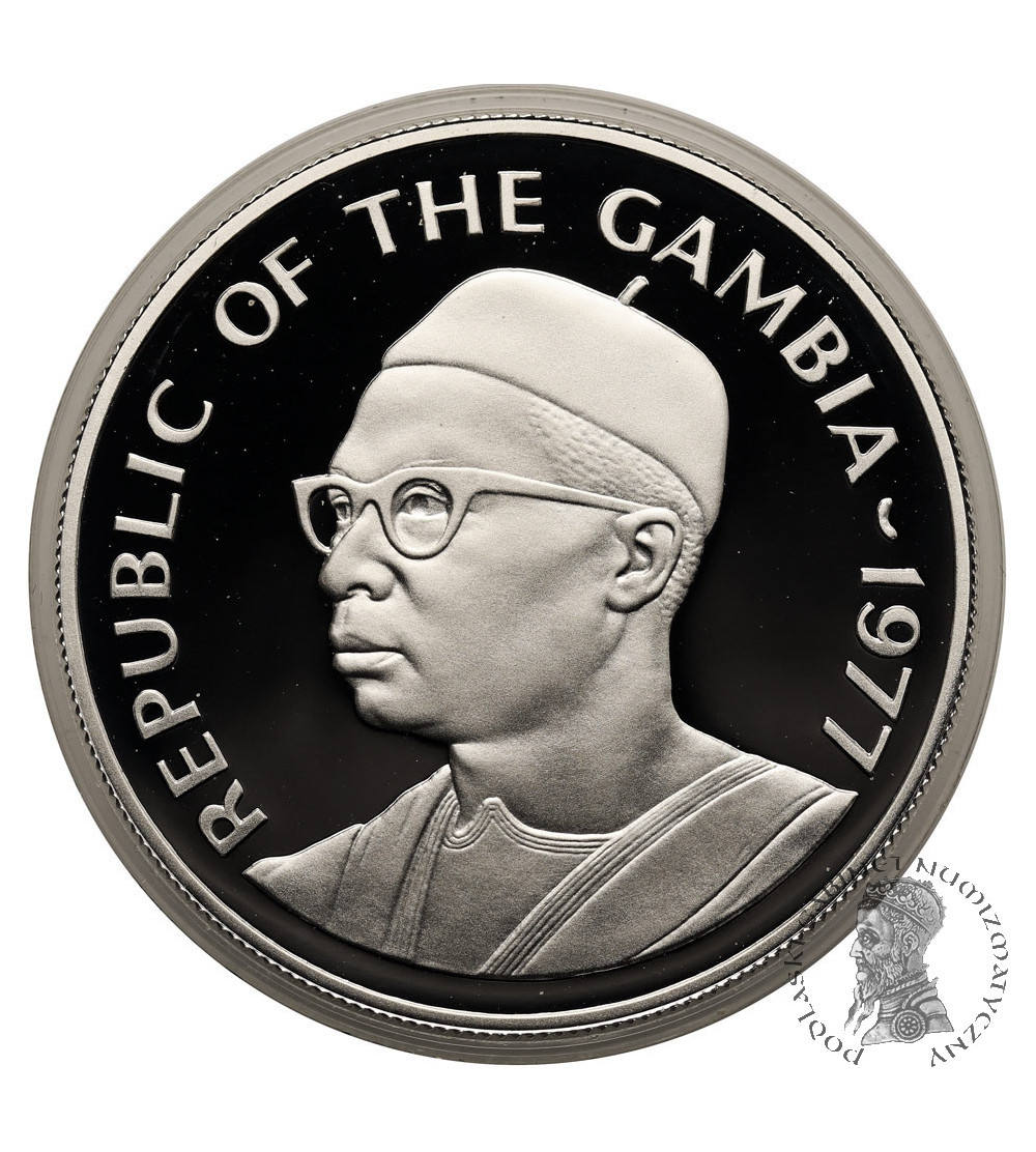 Gambia. 40 Dalasis 1977, World Wildlife Conservation, Aardvark - Proof