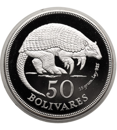 Wenezuela. 50 Bolivares 1975, Pancernik, seria: Ochrona Przyrody - Proof
