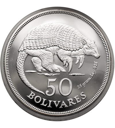 Wenezuela. 50 Bolivares 1975, Pancernik, seria: Ochrona Przyrody - Proof