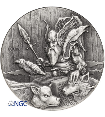 Niue, Elizabeth II (1952-2022). 2 Dollars 2015, Odin, Vikings: Gods, Kings and Warriors -  NGC MS 69