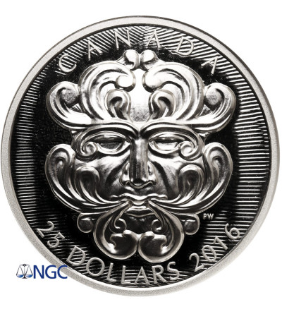 Canada, Elizabeth II (1952-2022). 25 Dollars 2016, Grotesque Foliated Green Man - NGC PF 69 Ultra Cameo