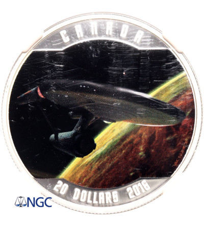 Kanada, Elżbieta II (1952-2022). 20 dolarów 2016, Star Trek - NGC PF 69 Ultra Cameo