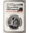 Kanada, Elżbieta II (1952-2022). 5 dolarów 2011, Wilk Algonkiński - NGC UNC