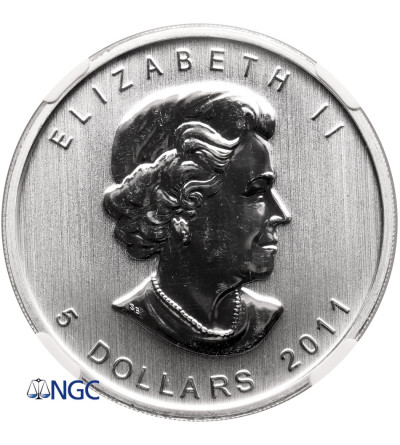 Kanada, Elżbieta II (1952-2022). 5 dolarów 2011, Wilk Algonkiński - NGC UNC