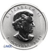 Kanada, Elżbieta II (1952-2022). 5 dolarów 2011, Wilk Algonkiński - NGC UNC