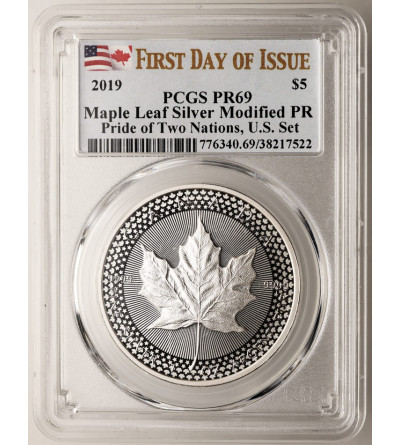 Canada, Elizabeth II (1952-2022). 5 Dollars 2019, Maple Leaf - Pride of Two Nations - NGC PR 69