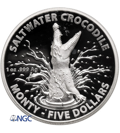 Australia, Elizabeth II (1952-2022). 5 Dollars 2016, Saltwater Crocodile - NGC PF 69 Ultra Cameo