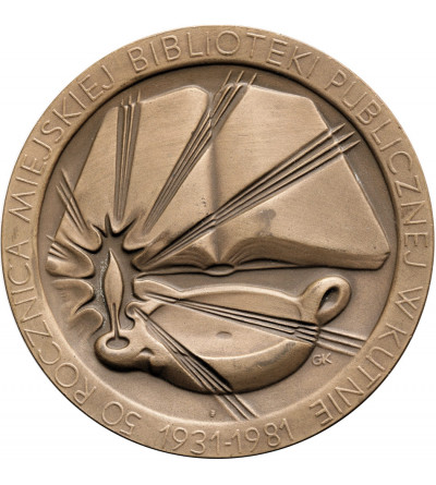 Polska, PRL (1952–1989). Medal 1981, Stefan Żeromski - 50-lecie Biblioteki Publicznej w Kutnie