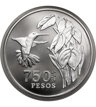 Kolumbia. 750 pesos 1978, Stulecie Śmierci Tomas Cipriano de Mosquera / Koliber, seria: Ochrona Przyrody - Proof