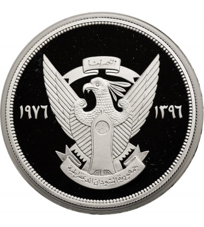 Sudan. 5 Pounds 1976 / AH1396, Hippopotamuses, series: Wildlife Conservation  - Proof- Proof