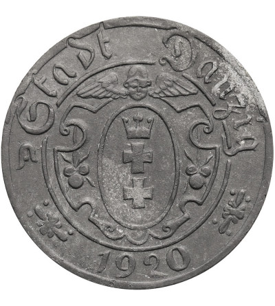 Danzig, Free City. 10 Pfennig 1920, small number 10