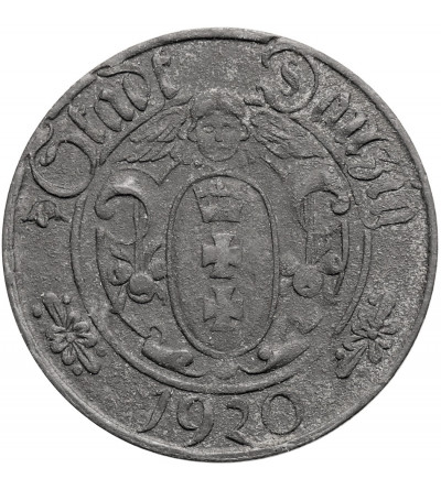 Danzig, Free City. 10 Pfennig 1920, Large number 10