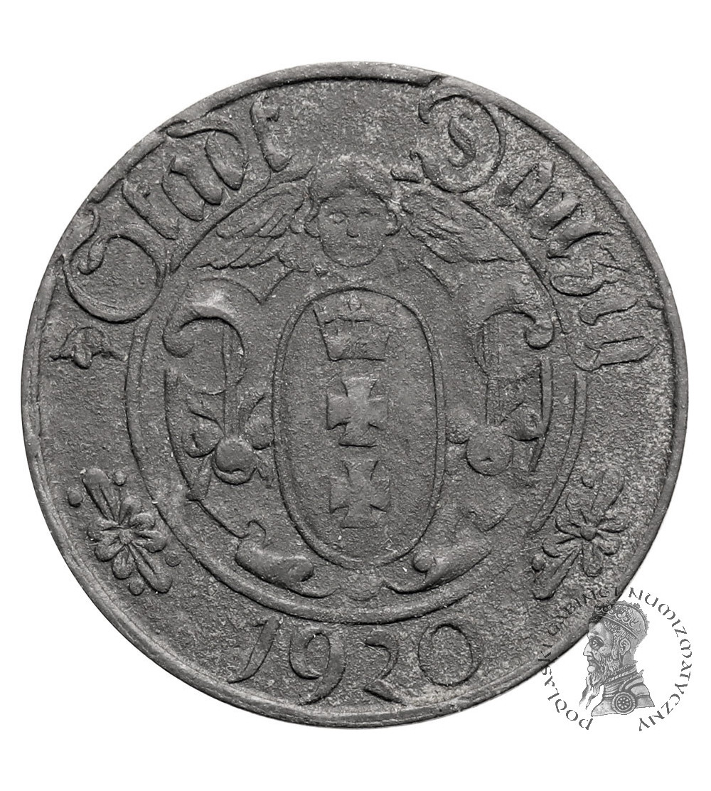 Danzig, Free City. 10 Pfennig 1920, Large number 10