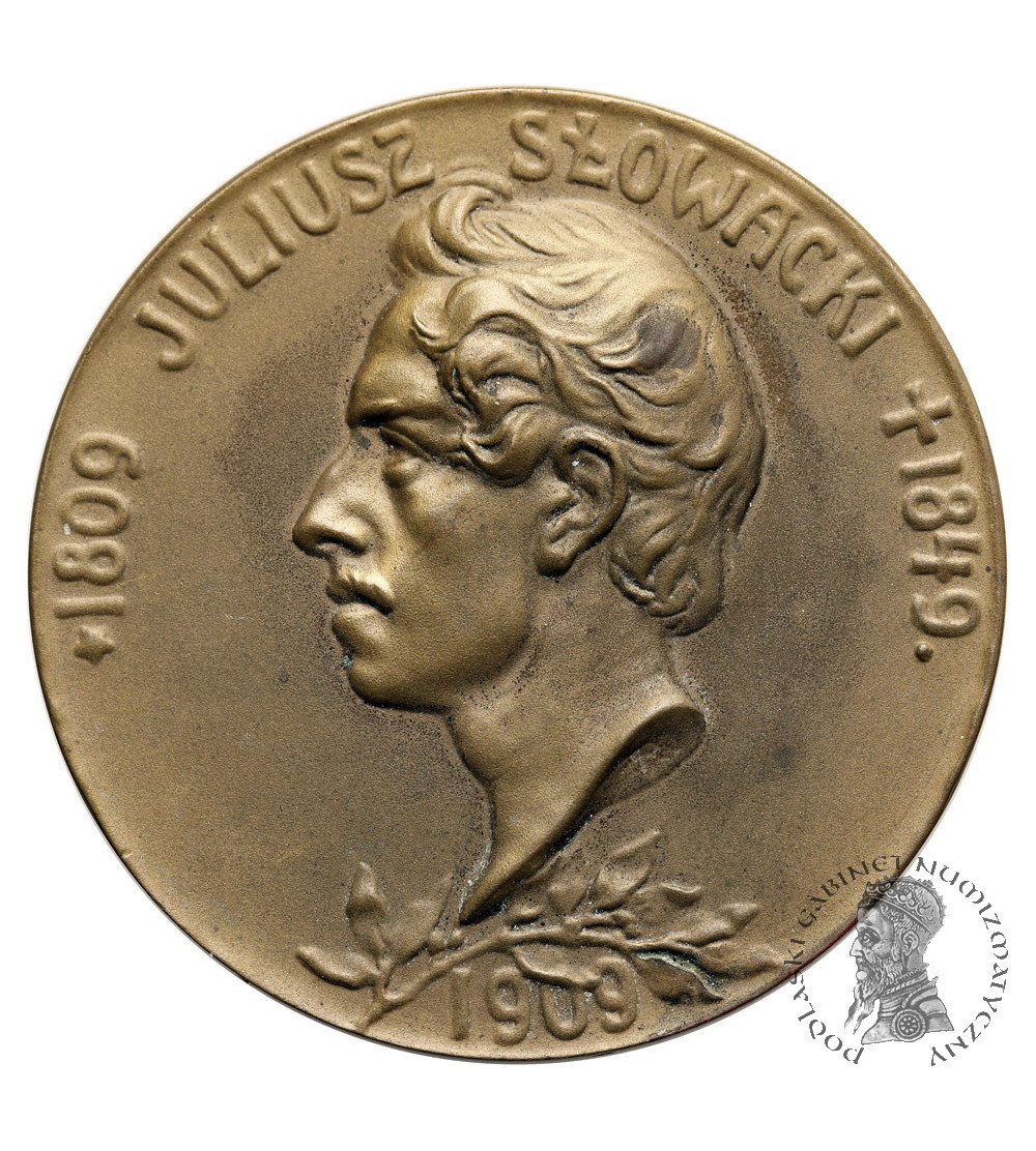 Poland. Medal 1909, Hundredth Anniversary of the Birth of Juliusz Słowacki,"WIPE THE RUST FROM YOUR HEARTS, KEEP YOUR CHIN UP” Poland. Medal 1909, Hundredth Anniversary of the Birth of Juliusz Słowacki,"WIPE THE RUST FROM YOUR HEARTS, KEEP YOUR CHIN UP”