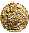 Bohemia, Karlovy Vary. Religious medallion 1718, Mother of God with Child and St. George fighting dragon