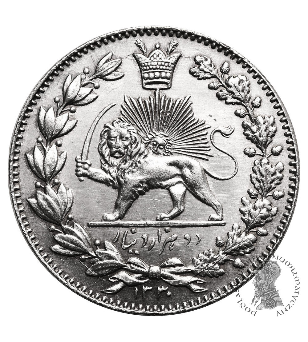 Iran. Sultan Ahmad Shah, AH 1327-1344 / 1909-1925 AD. 2000 Dinars (2 Kran / 2 Qiran), AH 1330 / 1912 AD Iran. Sultan Ahmad Shah, AH 1327-1344 / 1909-1925 AD. 2000 Dinars (2 Kran / 2 Qiran), AH 1330 / 1912 AD