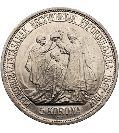 Hungary, Franz Joseph I (1848-1916). 5 Crowns 1907, 40th Anniversary of the Coronation of Franz Joseph I as King of Hungary
