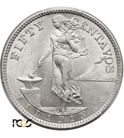 Philippines, Insular Government (1901-1935). 50 Centavos 1921 - PCGS MS 61