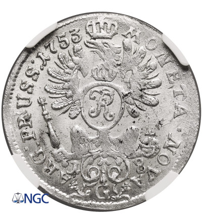 Prussia / Brandenburg-Preussen, Friedrich II der Grosse 1740-1786. 18 Gröscher 1753 G, Stettin - NGC MS 64