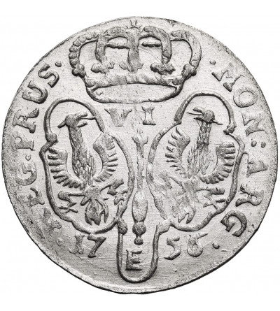 East Prussia. Friedrich II der Grosse. 1740-1786. Szostak (6-Gröscher) 1756 E, Königsberg