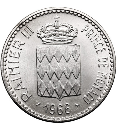 Monako, Rainier III (1949-2005). 10 franków 1966, 110 rocznica wstąpienia na tron księcia Karola III