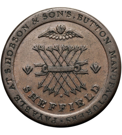 Great Britain, Yorkshire / Sheffield. 1 Penny Token 1812 H, S. Hobson and Sons