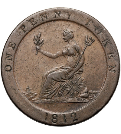 Wielka Brytania, Yorkshire / Sheffield. 1 Penny Token 1812 H, S. Hobson and Sons