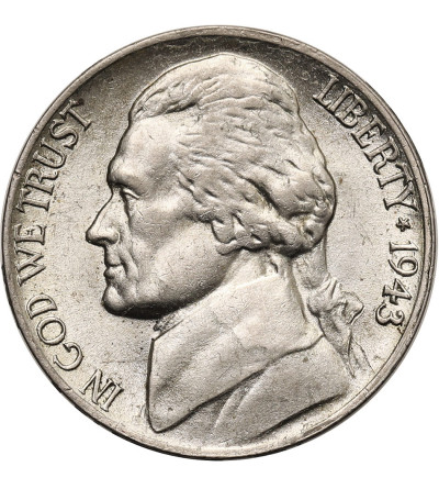 USA. 5 centów 1943 P, Filadelfia,"Jefferson Wartime Nickel"