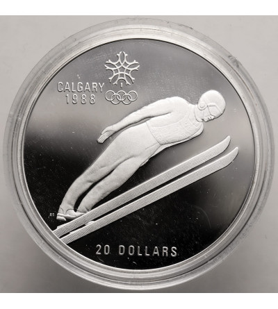 Canada, Elizabeth II (1952-2022). 20 Dollars 1987, Ski Jumping, Series: 1988 Winter Olympics, Calgary