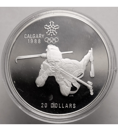 Canada, Elizabeth II (1952-2022). 20 Dollars 1986, Biathlon, Series: 1988 Winter Olympics, Calgary
