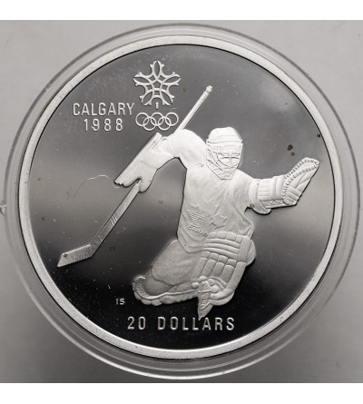 Kanada, Elżbieta II (1952-2022). 20 dolarów 1986, Hokej, Seria: Zimowe Igrzyska Olimpijskie 1988, Calgary