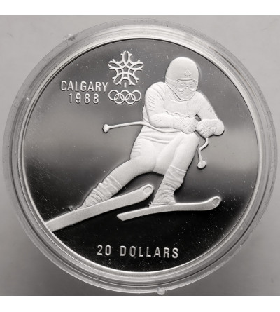 Canada, Elizabeth II (1952-2022). 20 Dollars 1985, Alpine Skiing, Series: 1988 Winter Olympics, Calgary