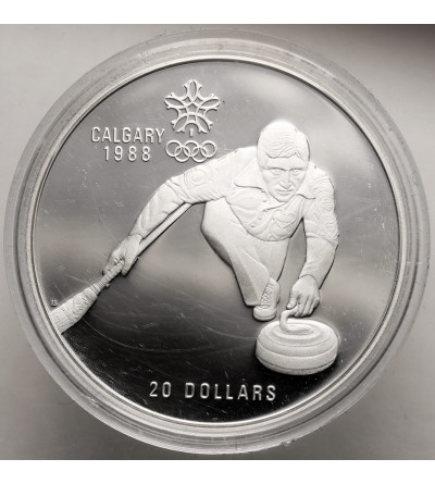 Kanada, Elżbieta II (1952-2022). 20 dolarów 1987, Curling, Seria: Zimowe Igrzyska Olimpijskie 1988, Calgary