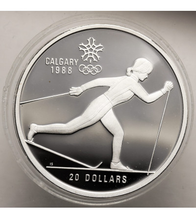Canada, Elizabeth II (1952-2022). 20 Dollars 1986, Cross-country Skiing, Series: 1988 Winter Olympics, Calgary