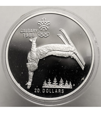 Canada, Elizabeth II (1952-2022). 20 Dollars 1986, Free-style Skiing, Series: 1988 Winter Olympics, Calgary
