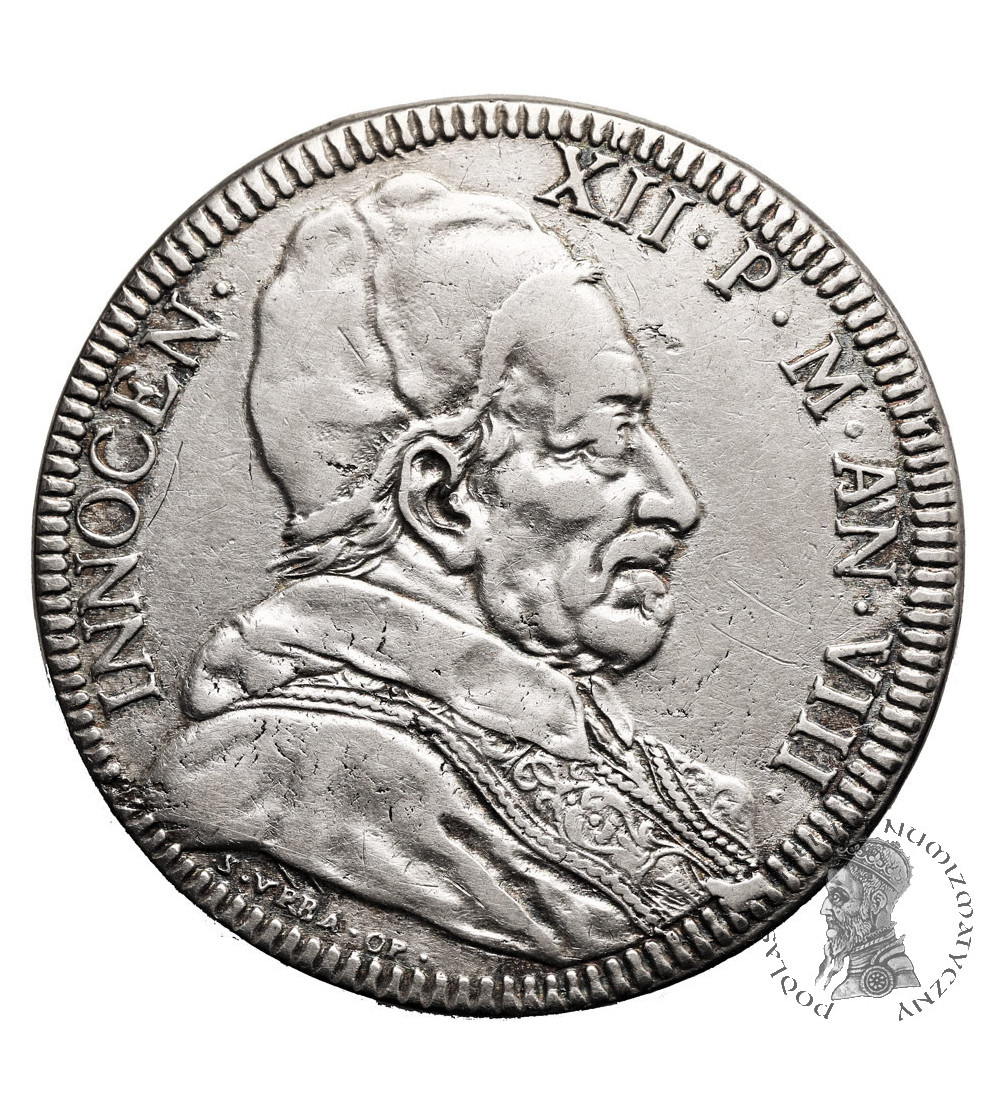 Papal States / Vatican, Innocent XII 1691-1700. Piastra 1698, AN VIII, Rome Papal States / Vatican, Innocent XII 1691-1700. Piastra 1698, AN VIII, Rome