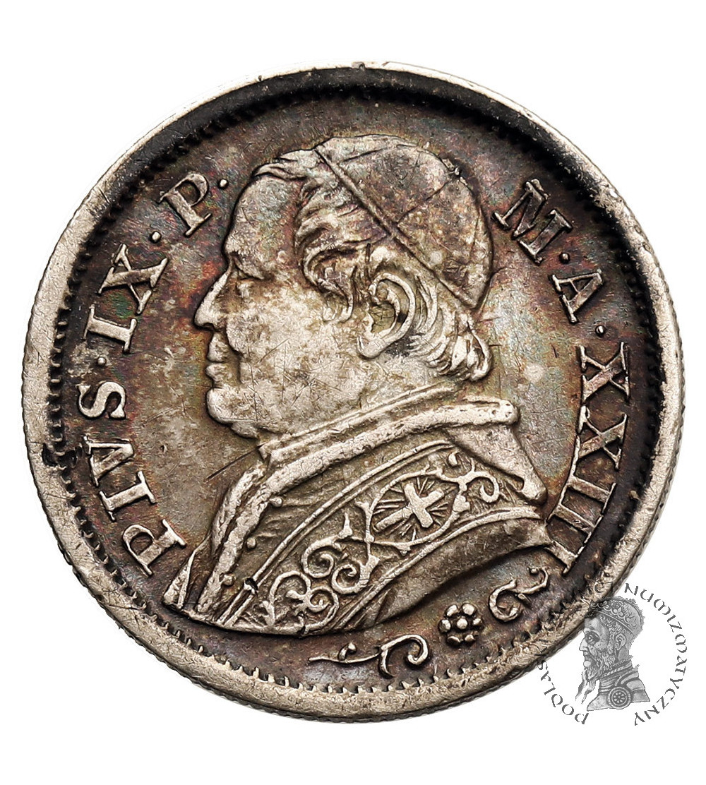 Watykan,Pius IX 1846-1878. 10 Soldi 1868 R, AN XXIII Watykan,Pius IX 1846-1878. 10 Soldi 1868 R, AN XXIII
