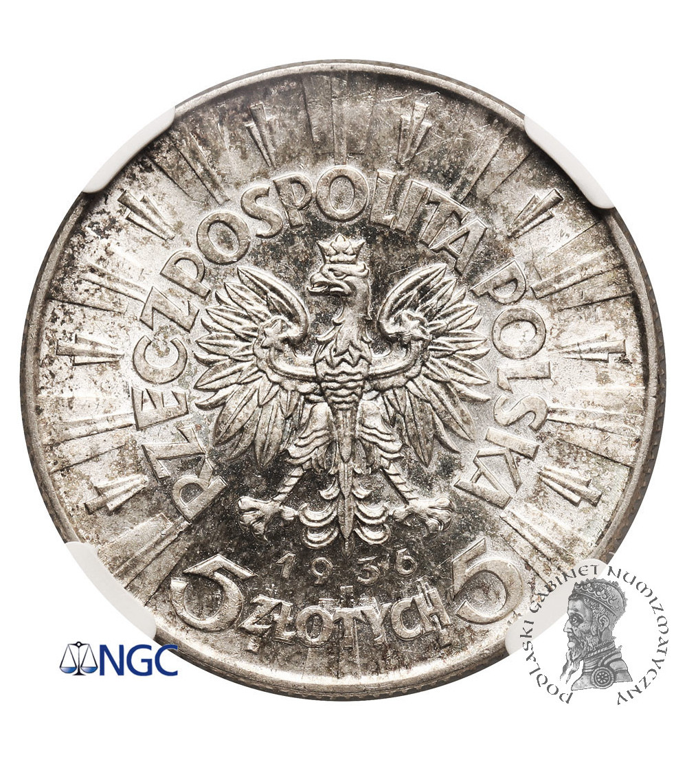 Polska. 5 złotych 1936, Józef Piłsudski - NGC MS 62